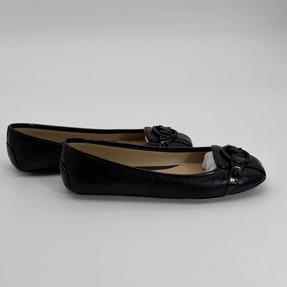 NIB Women Michael Kors Fulton Moc  Leather Flat Shoes Black size 7.5 M - Picture 2 of 8